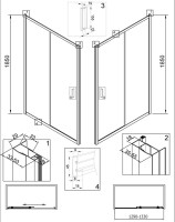 Душевая дверь в нишу Veconi Vianno VN-46 130 см,  профиль хром