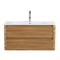 Тумба с раковиной Cezares Relax 100 дуб карамельный, раковина Cezares CZR-1000/480-LV-MR-NV