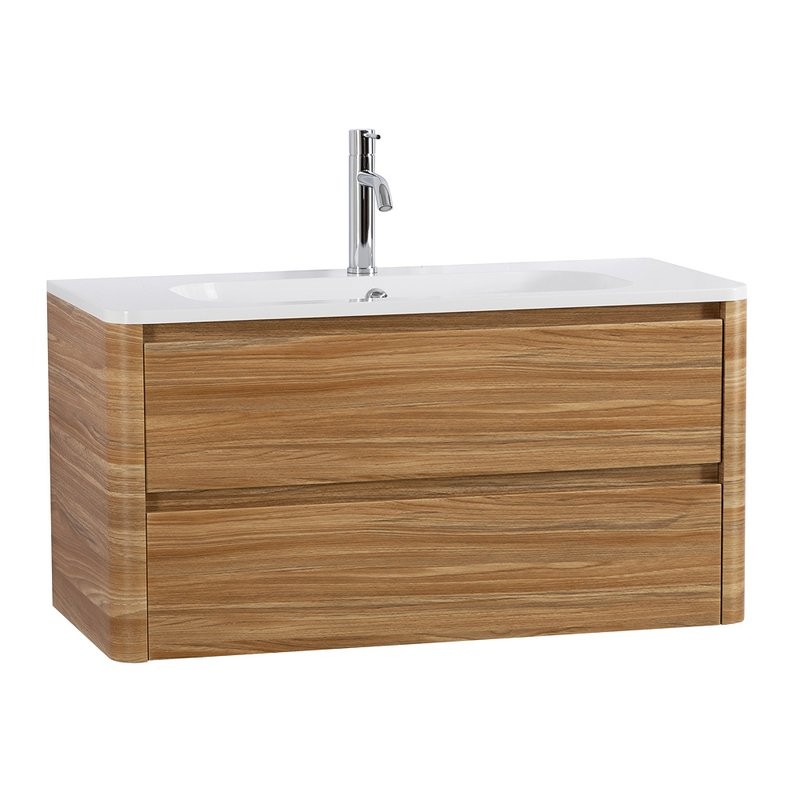 Тумба с раковиной Cezares Relax 100 дуб карамельный, раковина Cezares CZR-1000/480-LV-MR-NV