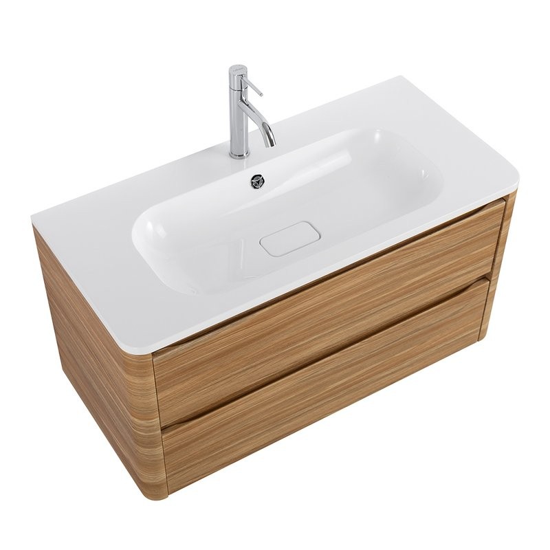 Тумба с раковиной Cezares Relax 100 дуб карамельный, раковина Cezares CZR-1000/480-LV-MR-NV