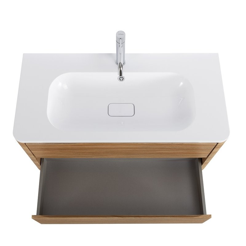 Тумба с раковиной Cezares Relax 100 дуб карамельный, раковина Cezares CZR-1000/480-LV-MR-NV