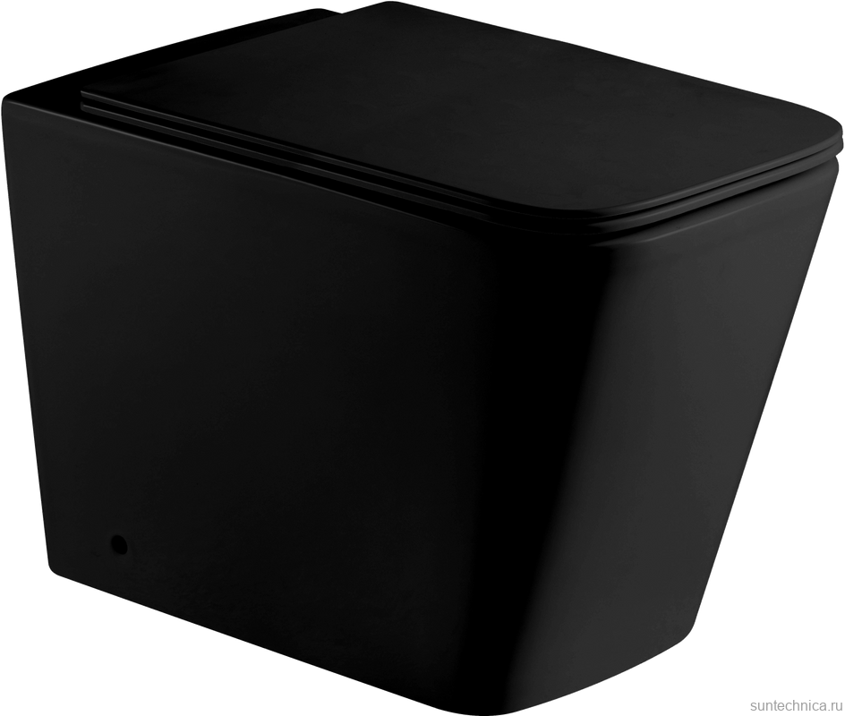 Унитаз приставной напольный Weltwasser WW SK Gelbach 002MT-BL безободковый, с микролифтом, черный матовый