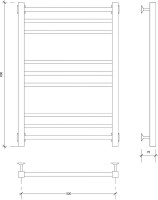 Полотенцесушитель водяной Secado Модена 3 80х50 80x55 см, хром, лесенка, латунь