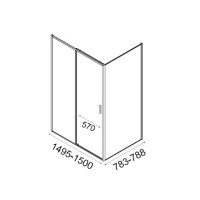 Душевой уголок Aquanet Pleasure Evo AE65-N150-BT 150х80, профиль матовый черный, стекло прозрачное