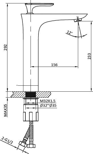 Смеситель для раковины AltroBagno Aperto 010205 Cr хром