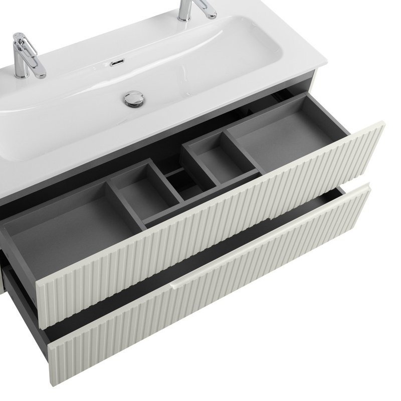 Мебель для ванной комнаты Cezares Duet 120 альпака брашированная, раковина Cezares CZR-8073-120-1-2