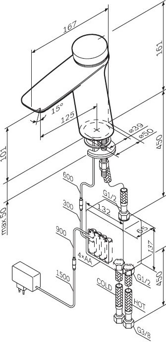 Термостатический смеситель AM.PM Inspire V2.0 F50A02400 TouchReel электронный
