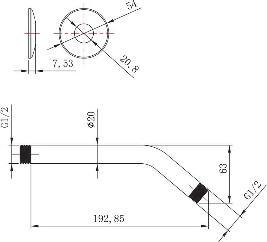 Кронштейн для верхнего душа Lemark LM8031C