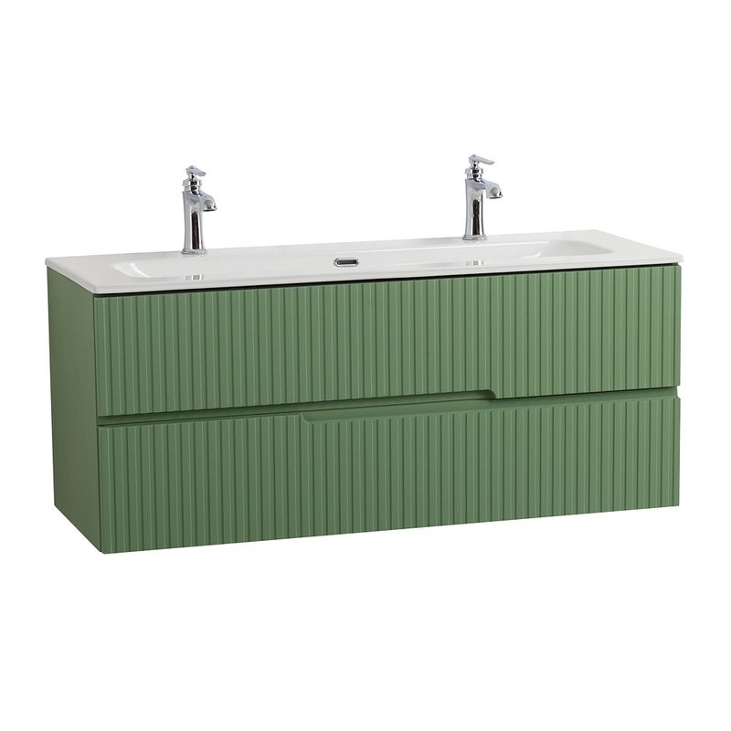 Тумба с раковиной Cezares Duet 120 фисташковый софт, раковина Cezares CZR-8073-120-1-2