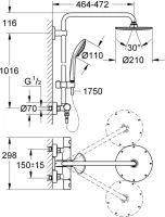 Душевая стойка Grohe Euphoria XXL System 210 27964000 Душевая стойка Grohe Euphoria XXL System 210 27964000