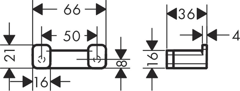Крючок Hansgrohe AddStoris 41755000 двойной, хром