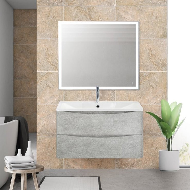 Мебель для ванной комнаты BelBagno Acqua 80 подвесная, cemento verona grigio