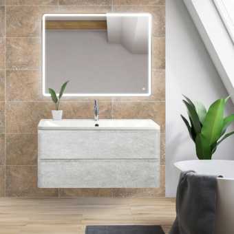 Мебель для ванной BelBagno Albano 100 подвесная, cemento verona grigio