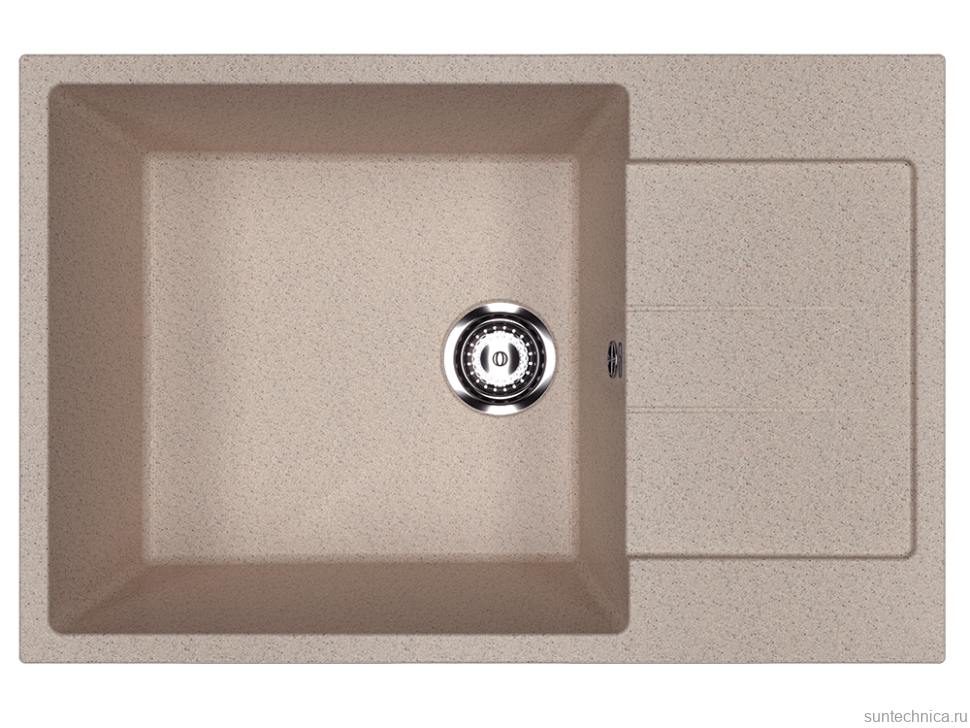 Мойка кухонная Ulgran U-602 302 песочная + дозатор U-02 песочный