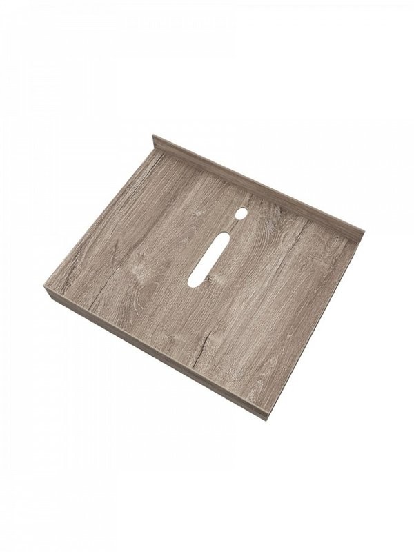 Столешница с раковиной Teymi Helmi 60 дуб кашмир, раковина Solli 61,  с белыми кронштейнами