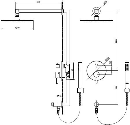 Душевой комплект RGW Shower Panels SP-51 С ВНУТРЕННЕЙ ЧАСТЬЮ