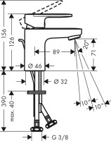 Смеситель для раковины Hansgrohe Vernis Blend 71550670 черный