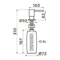 Дозатор для кухонной мойки Omoikiri OM-08 GM вороненая сталь Дозатор для кухонной мойки Omoikiri OM-08 GM вороненая сталь