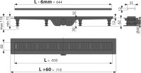 Душевой трап (лоток) AlcaPlast APZ19 APZ19BLACK-650 с решеткой и опорами