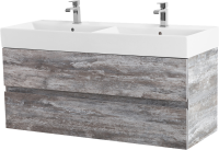 Мебель для ванной комнаты Cezares Molveno 46 120 legno grigio, с раковиной Cezares CZR-MIL-120-2-LVB