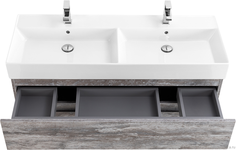 Мебель для ванной комнаты Cezares Molveno 46 120 legno grigio, с раковиной Cezares CZR-MIL-120-2-LVB