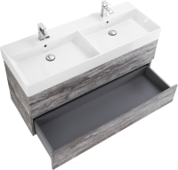 Мебель для ванной комнаты Cezares Molveno 46 120 legno grigio, с раковиной Cezares CZR-MIL-120-2-LVB