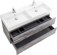 Мебель для ванной комнаты Cezares Molveno 46 120 legno grigio, с раковиной Cezares CZR-MIL-120-2-LVB