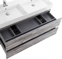 Мебель для ванной комнаты Cezares Molveno 46 120 legno grigio, с раковиной Cezares CZR-MIL-120-2-LVB