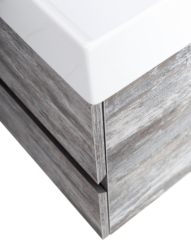 Мебель для ванной комнаты Cezares Molveno 46 120 legno grigio, с раковиной Cezares CZR-MIL-120-2-LVB