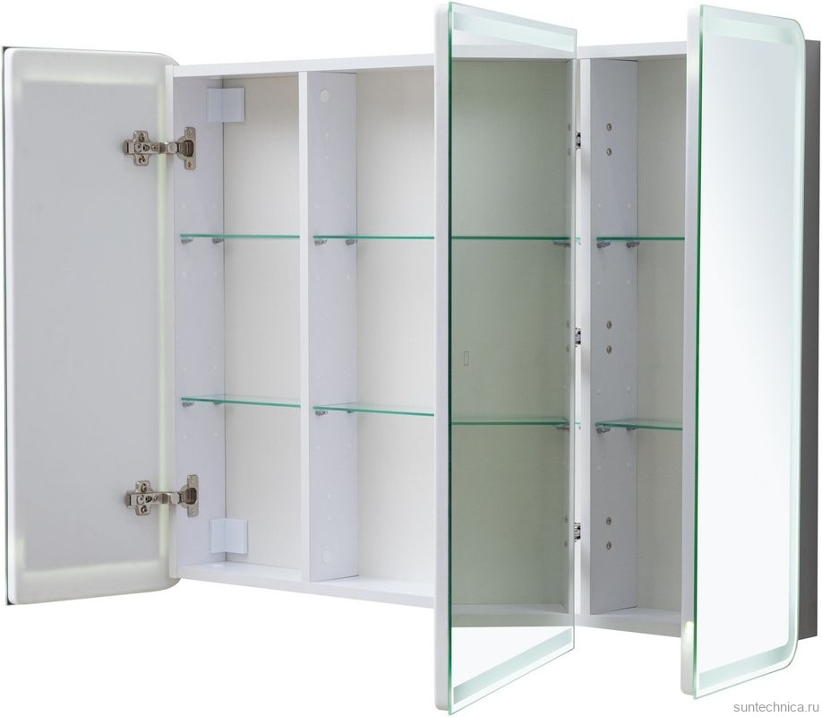 Зеркало-шкаф Aquanet Оптима 110х80 LED с подсветкой, белый