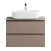 Тумба под раковину со столешницей BelBagno Kraft 70 подвесная, матовая бежевая, столешница kep-70-grn
