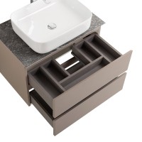 Тумба под раковину со столешницей BelBagno Kraft 70 подвесная, матовая бежевая, столешница kep-70-grn