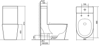 Унитаз-моноблок напольный SantiLine SL-5029MB матовый черный, микролифт
