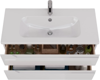 Тумба с раковиной Lemark Miano 100 белая глянцевая