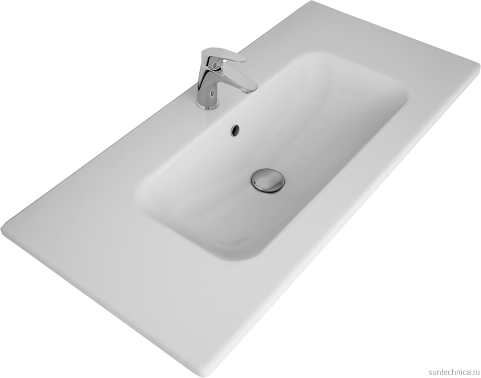 Тумба с раковиной Lemark Miano 100 белая глянцевая