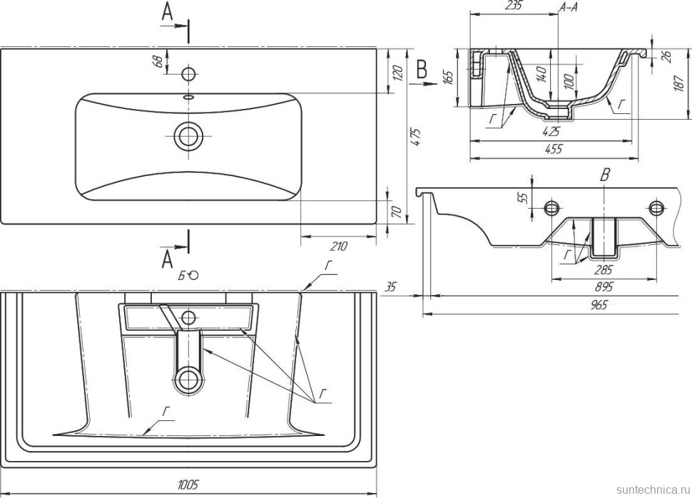 Тумба с раковиной Lemark Miano 100 белая глянцевая