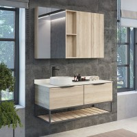 Тумба с раковиной Comforty Порто 120 одна раковина, подвесная, дуб дымчатый