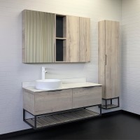 Тумба с раковиной Comforty Порто 120 одна раковина, подвесная, дуб дымчатый