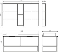 Тумба с раковиной Comforty Порто 120 одна раковина, подвесная, дуб дымчатый
