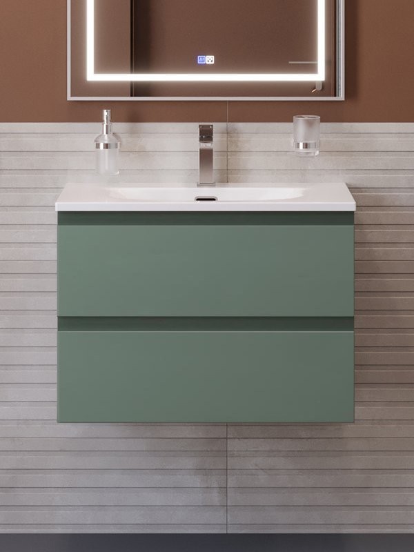 Тумба с раковиной BelBagno Kraft 60 подвесная, матовая еловая, раковина bb-8099-60