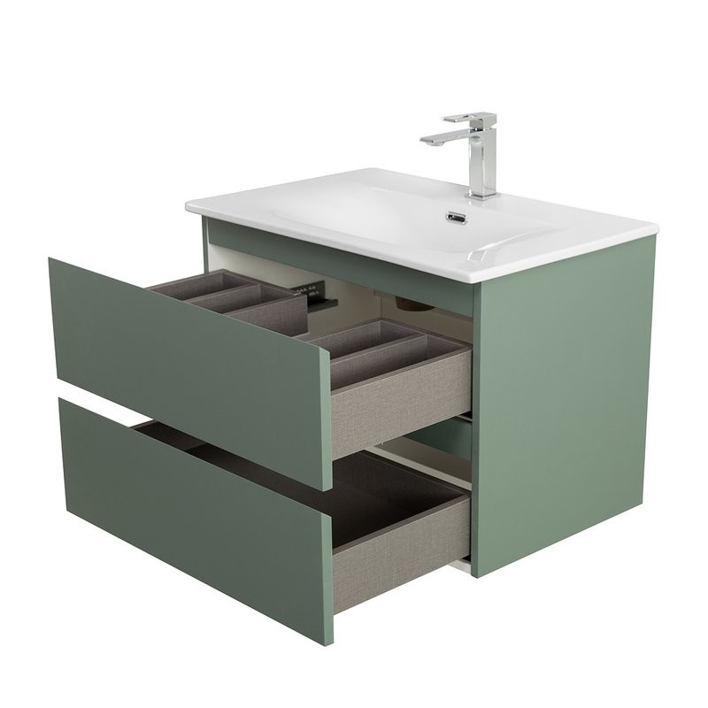 Тумба с раковиной BelBagno Kraft 60 подвесная, матовая еловая, раковина bb-8099-60