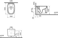 Унитаз подвесной VitrA Plural 7830B403-0075 безободковый, с микролифтом, глянцевый белый