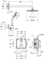 Душевой комплект Grohe Grohtherm 34734000 С ВНУТРЕННЕЙ ЧАСТЬЮ, с термостатом