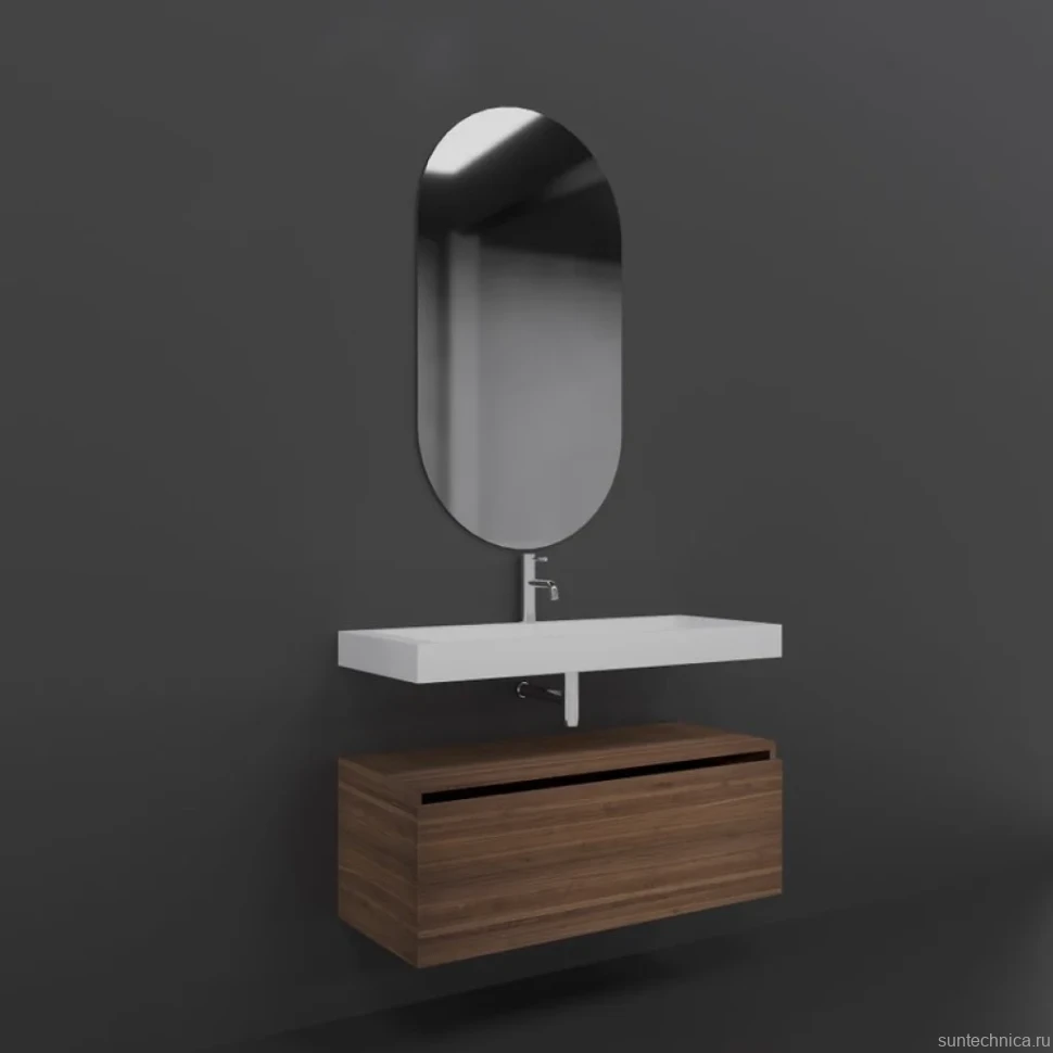 Мебель для ванной комнаты Armadi Art Flat 100 подвесная, dark oak