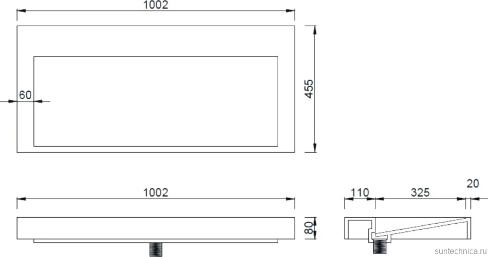 Мебель для ванной комнаты Armadi Art Flat 100 подвесная, dark oak