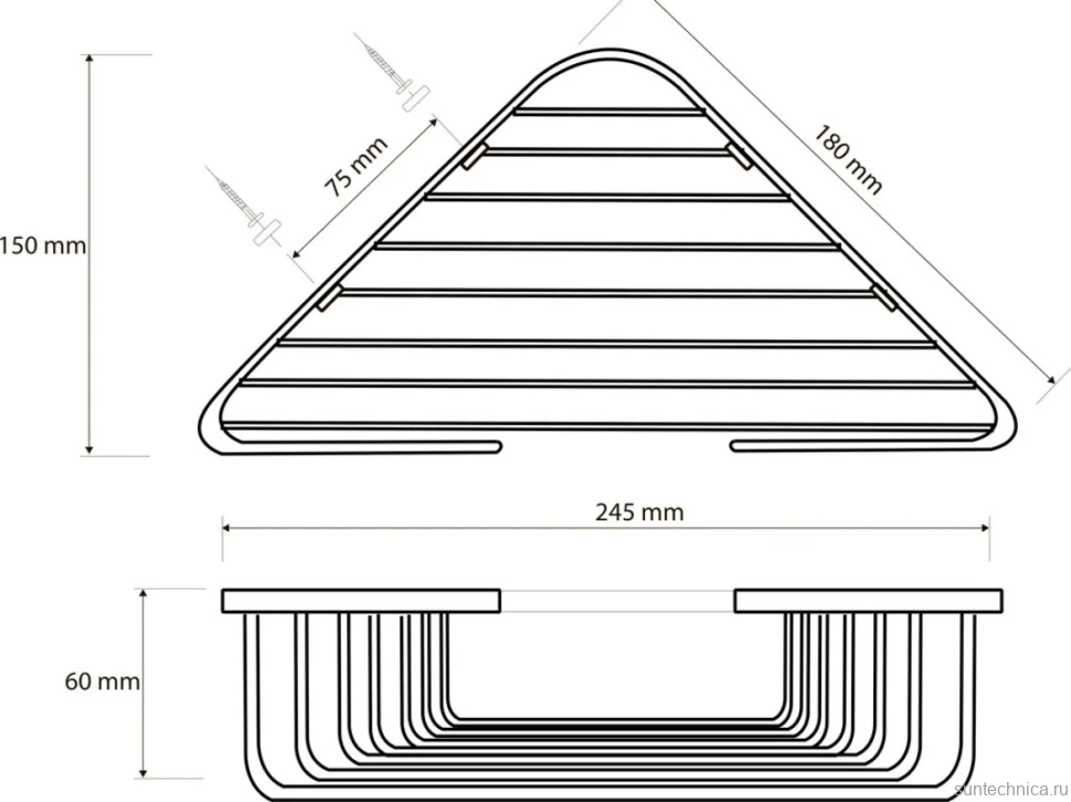 Полка Bemeta Cytro 102308120 black