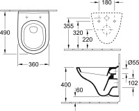 Комплект Унитаз подвесной Villeroy & Boch O.Novo O.novo 5688 H1 01 alpin, с микролифтом + Инсталляция Grohe Rapid SL 38750001 4 в 1 с кнопкой смыва
