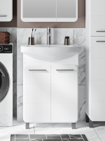 Мебель для ванной комнаты Runo Эрика 60 напольная, глянцевая белая