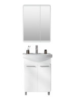 Мебель для ванной комнаты Runo Эрика 60 напольная, глянцевая белая