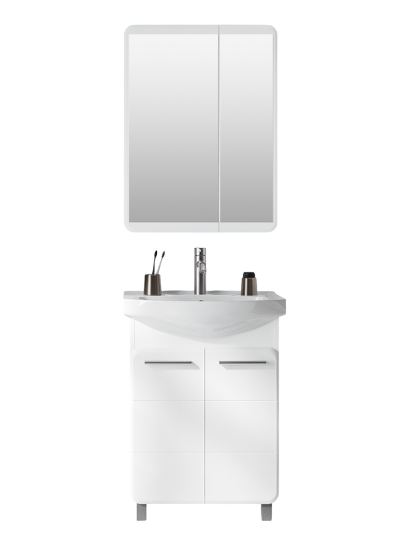 Мебель для ванной комнаты Runo Эрика 60 напольная, глянцевая белая